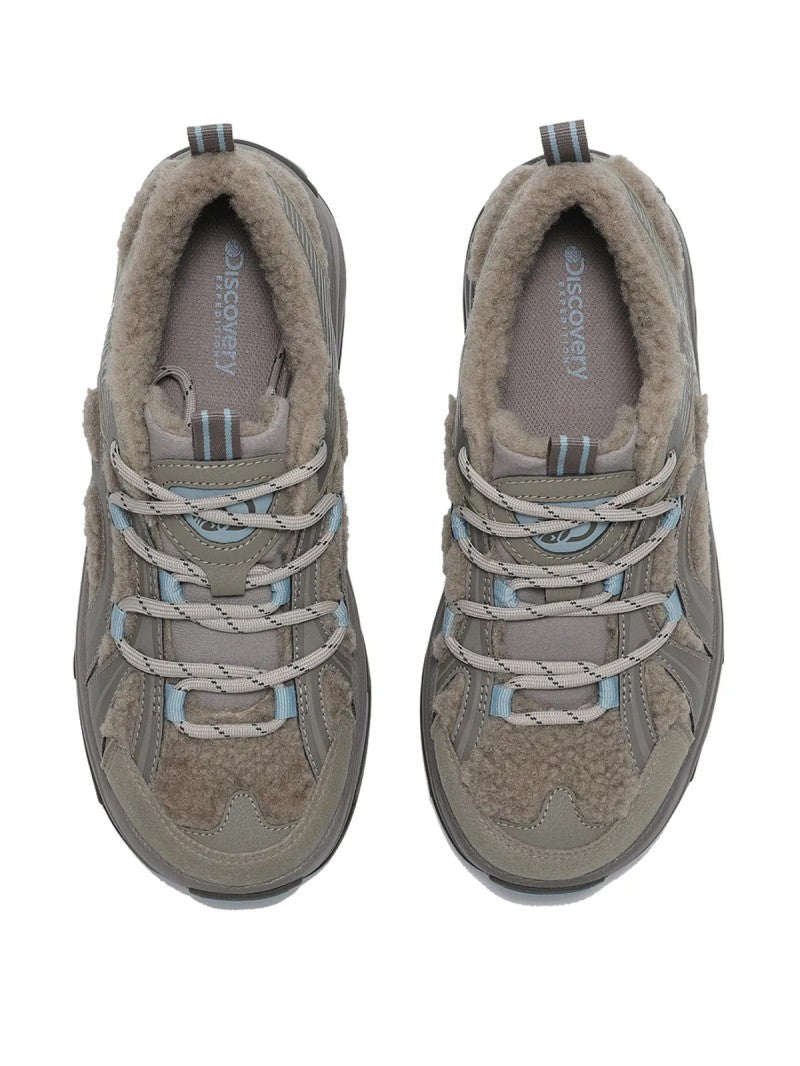 【WE ARE】韓國Discovery（正碼帶）側邊羊羔毛休閒運動鞋 DXSH6215N