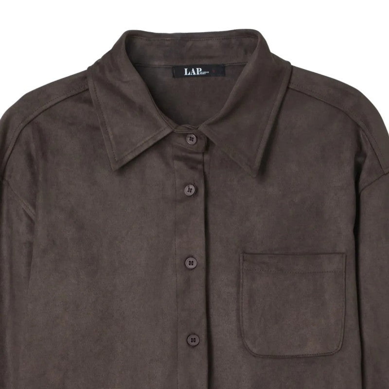 【WE ARE】韓國LAP 麂皮短版襯衫 AR4WBB41