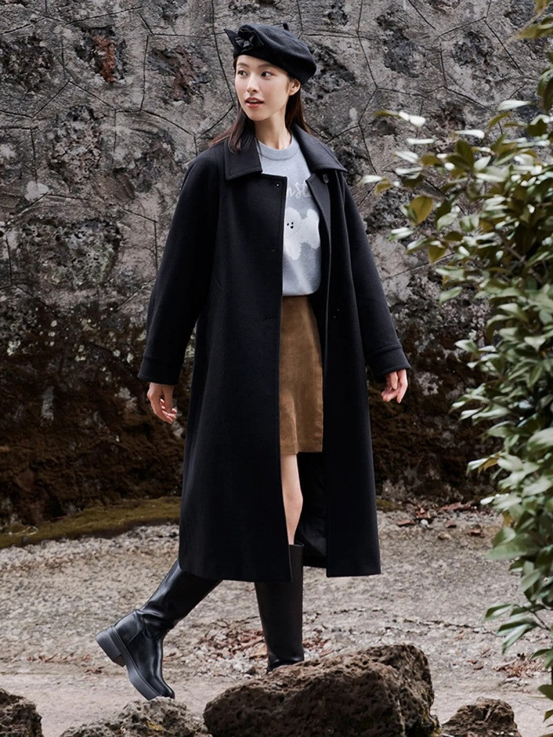 夏英同款【WE ARE】韓國M計畫羊毛混紡大衣EPF4CC2401