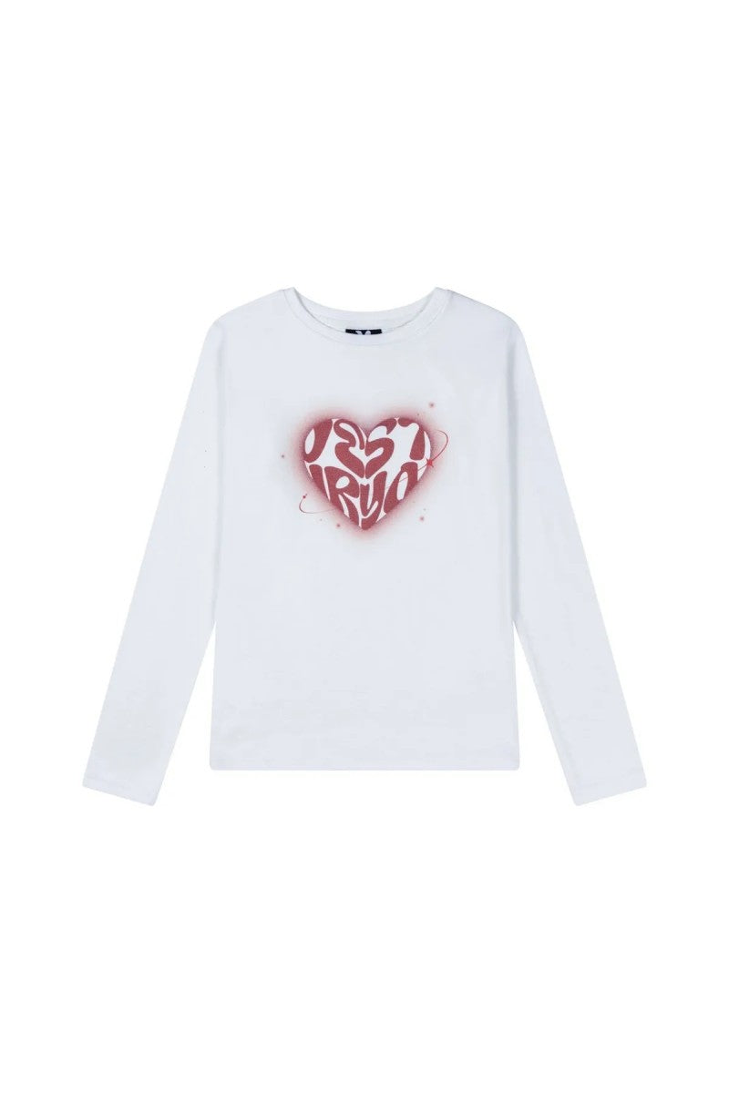 女款【WE ARE】韓國VESTIRYA愛心印花長袖打底上衣VE2503LT002