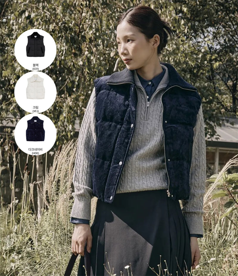 女款【WE ARE】韓國LACOSTE鱷魚鵝絨馬夾外套BF421E55N