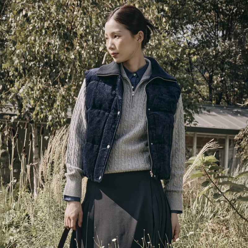 女款【WE ARE】韓國LACOSTE鱷魚鵝絨馬夾外套BF421E55N