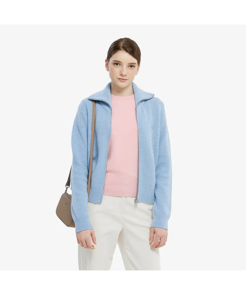 女款【WE ARE】韓國LACOSTE鱷魚拉鏈針織外套AF311E55N