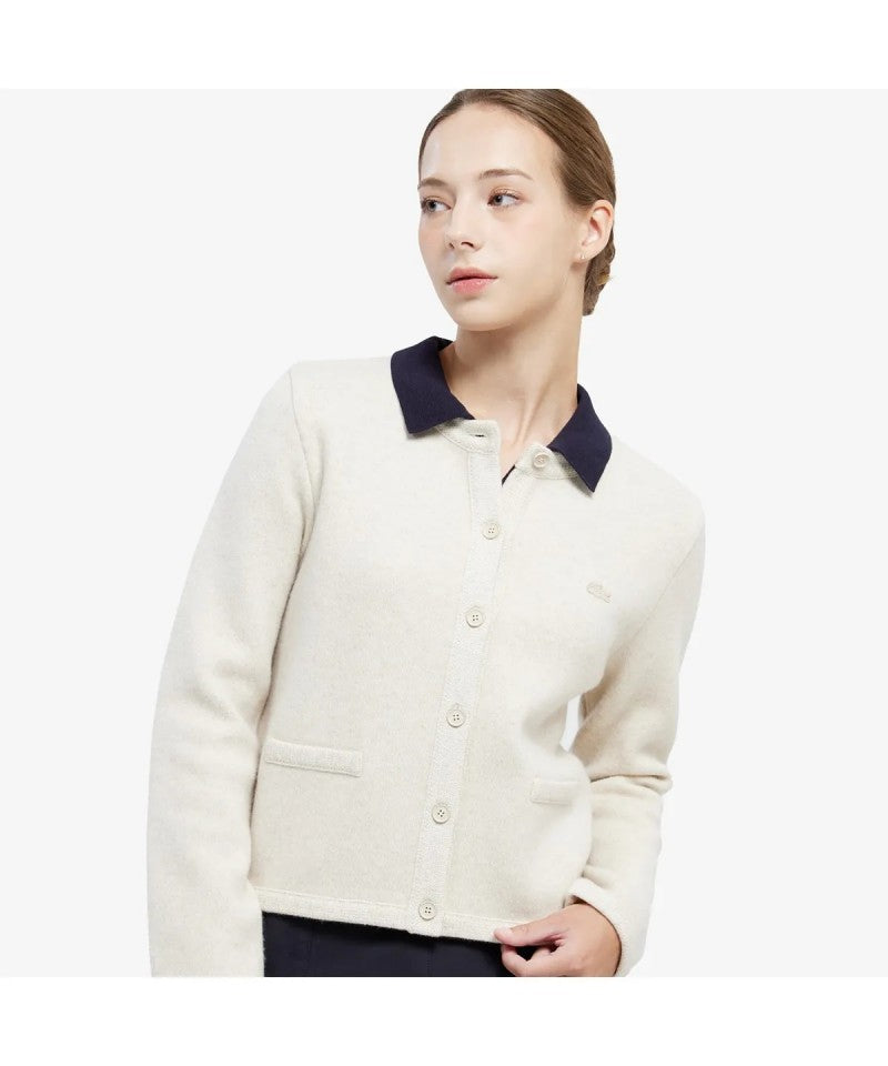 女款【WE ARE】韓國LACOSTE鱷魚羊毛外套AF206E55N
