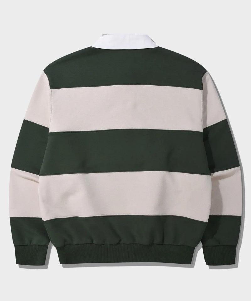 中性版【WE ARE】韓國JEEP 翻領寬條紋大學ＴJR5TSU825