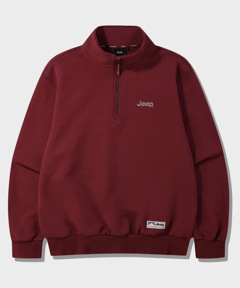 中性版【WE ARE】韓國JEEP 刺繡半拉鏈大學T JR5TSU838