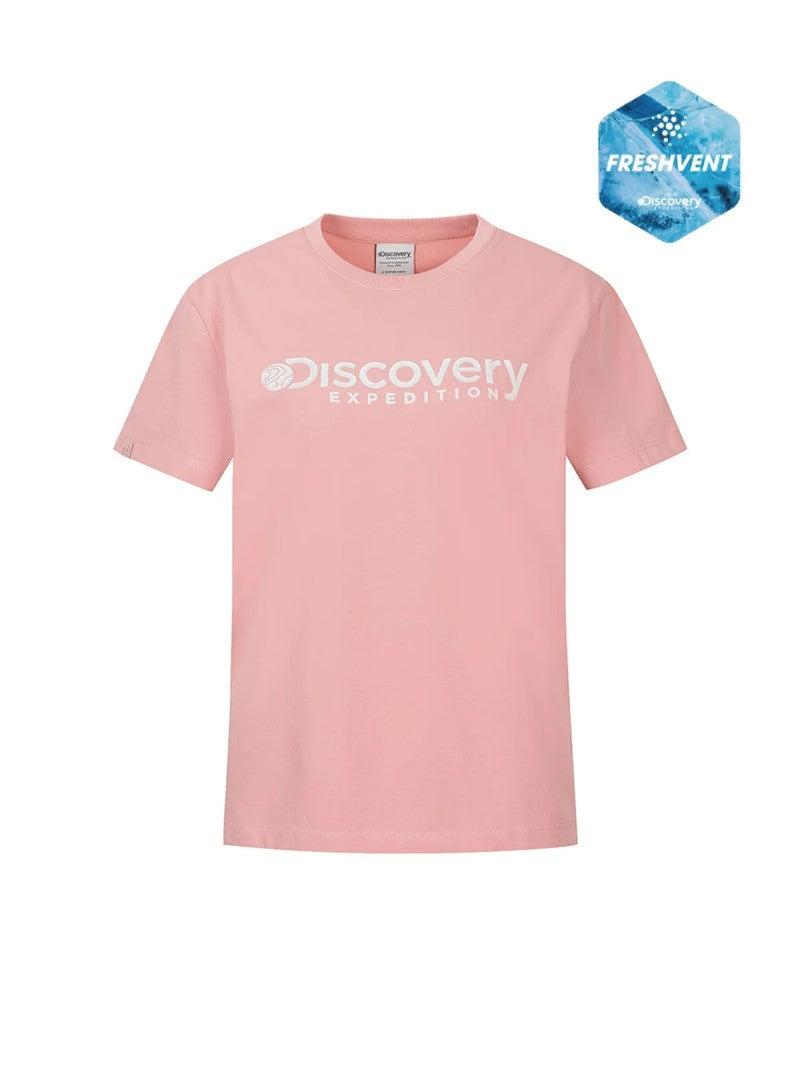 800那件！女款【WE ARE】韓國Discovery sorona涼感防曬經典大logo短袖T恤DWRS72063