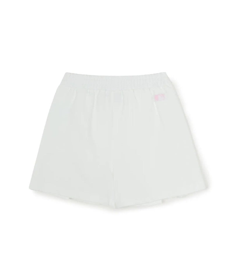 女童【WE ARE】韓國MLB KIDS滾邊撞色短袖+短褲裙套裝7FS1A0363
