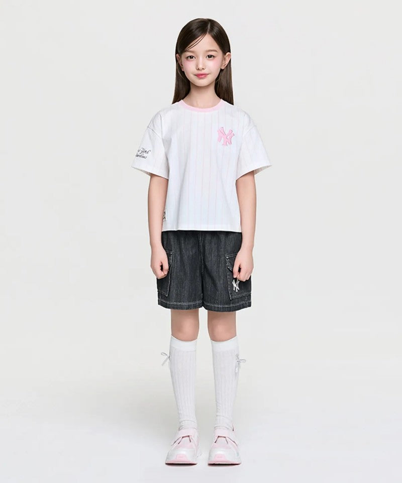 女童裝【WE ARE】韓國MLB KIDS休閒短袖+短褲套裝7FS1B0363