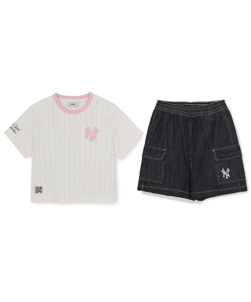女童裝【WE ARE】韓國MLB KIDS休閒短袖+短褲套裝7FS1B0363