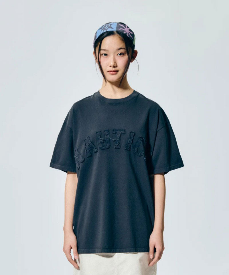 【WE ARE】韓國NAUTICA 刷舊牛仔logo短袖T恤NTS4836