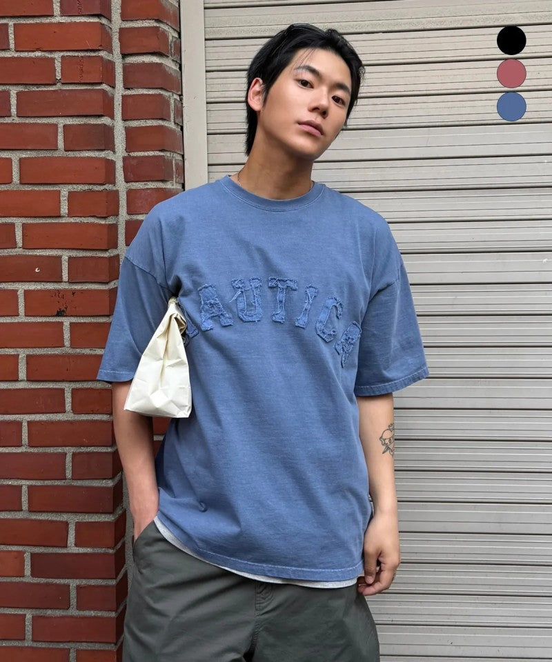 【WE ARE】韓國NAUTICA 刷舊牛仔logo短袖T恤NTS4836