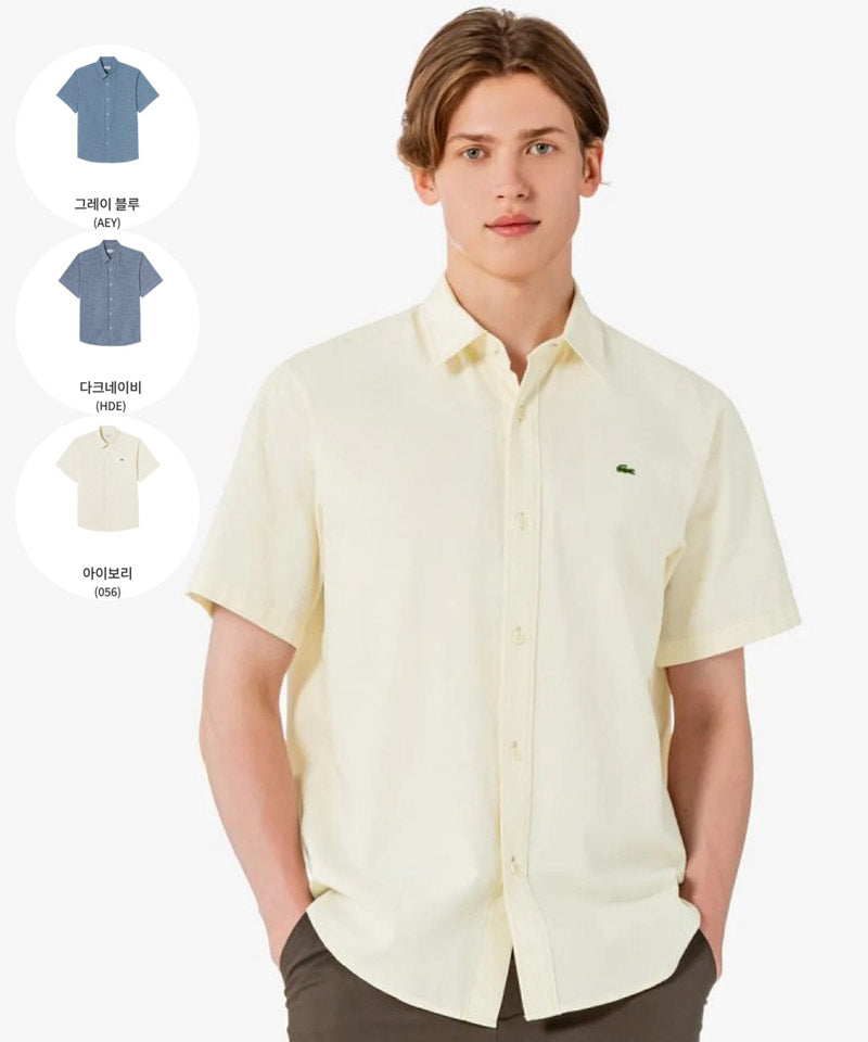 男款【WE ARE】韓國LACOSTE鱷魚短袖襯衫CH359E56G