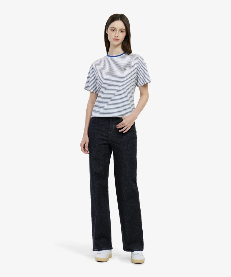 鱷魚折扣款 女款【WE ARE】韓國LACOSTE條紋短袖T恤TF360E56G