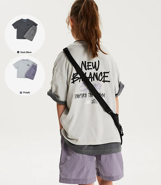 【WE ARE】韓國new balance kids休閒短袖+短褲套裝NK9YG2761U