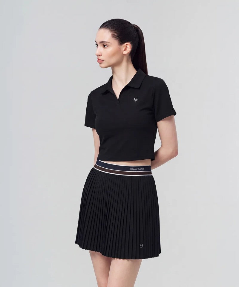 女款【WE ARE】韓國SERGIO TACCHINI 短版無釦翻領polo衫  TWPQ11164