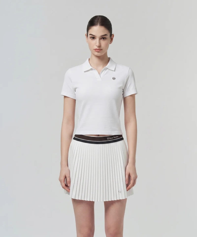 女款【WE ARE】韓國SERGIO TACCHINI 短版無釦翻領polo衫  TWPQ11164
