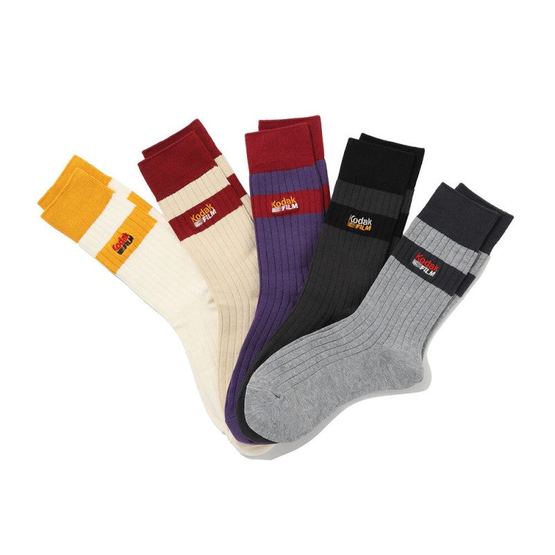 【WE ARE】韓國柯達KODAK 季節限定刺繡logo長襪（5雙/盒）K5443LSC27