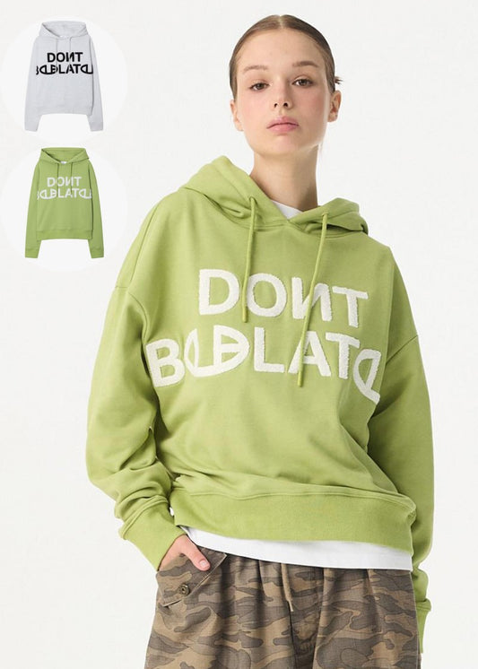 【WE ARE】韓國DONTBELATE 絨毛刺繡logo帽Ｔ