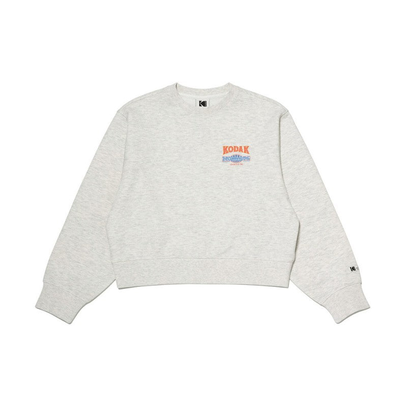 女款【WE ARE】韓國KODAK柯達 短版布標刷舊大學T K6122LFSO1