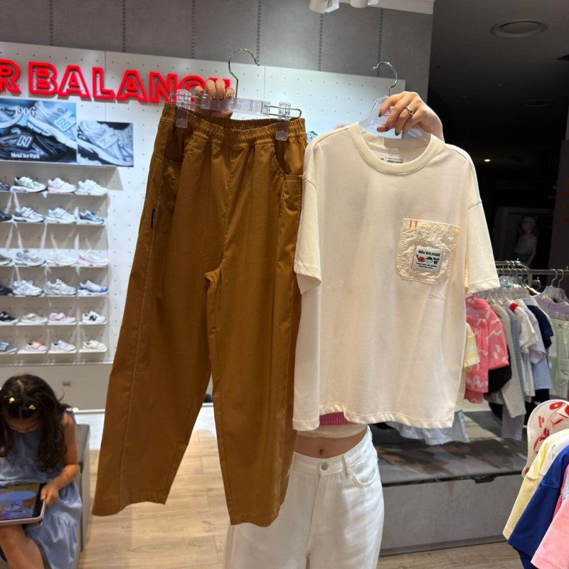 【WE ARE】韓國new balance kids休閒口袋短T+長褲套裝 NK9YG2401U
