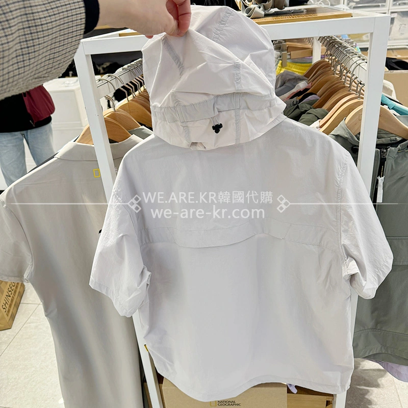 【WE ARE】Korea NG National Geographic new versatile casual hooded short-sleeved T-shirt (6 colors included) N242UFT141