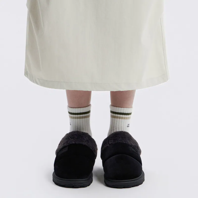 【WE ARE】韓國國家地理（大半碼帶）布標logo 珊瑚絨拖鞋 N254UWT052