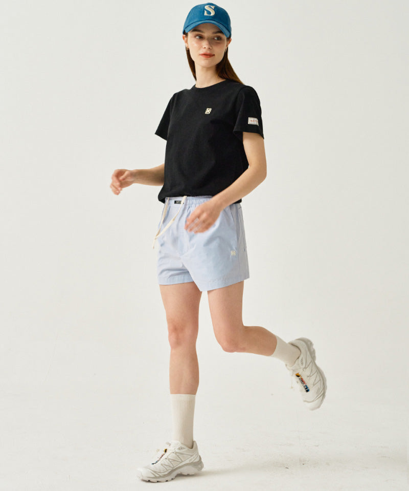 【WE ARE】Korea Satur classic small logo short-sleeved T-shirt SA252WTS06/SA252MTS06
