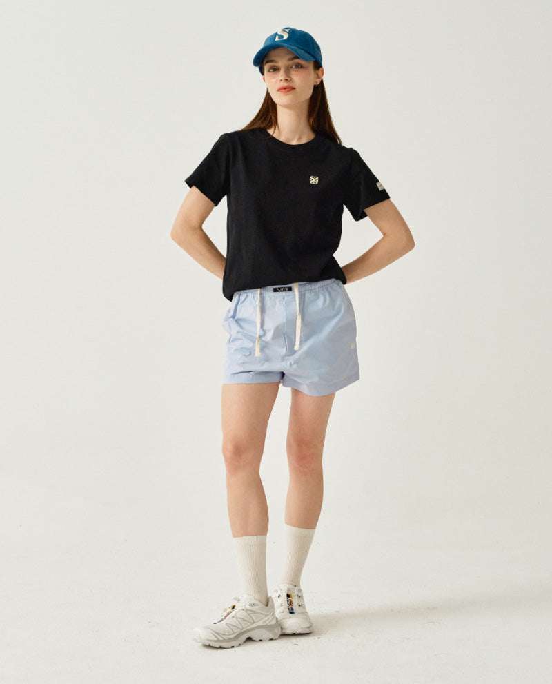 【WE ARE】Korea Satur classic small logo short-sleeved T-shirt SA252WTS06/SA252MTS06