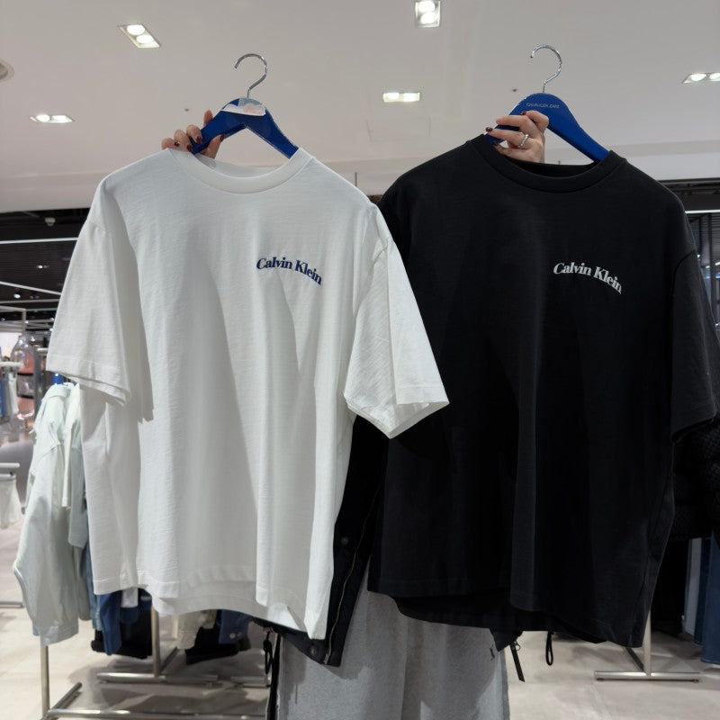 【WE ARE】韓國Calvin Klein男款刺繡短袖T恤4RF854G