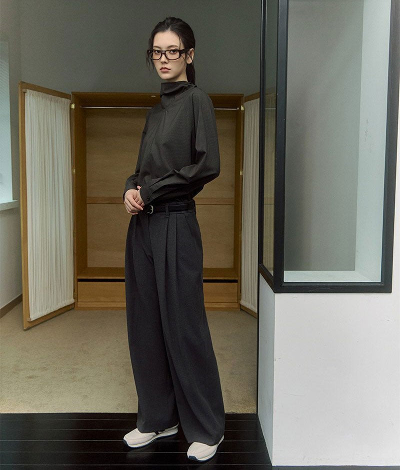 建議160以上【WE ARE】韓國LAP 微毛呢打褶西裝褲(秋冬款) AR4WPA63