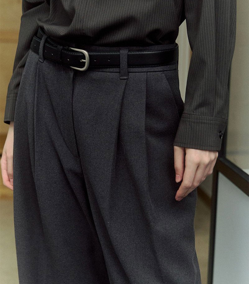 建議160以上【WE ARE】韓國LAP 微毛呢打褶西裝褲(秋冬款) AR4WPA63