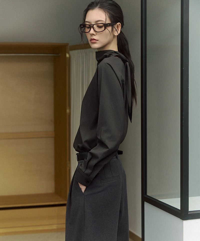 建議160以上【WE ARE】韓國LAP 微毛呢打褶西裝褲(秋冬款) AR4WPA63