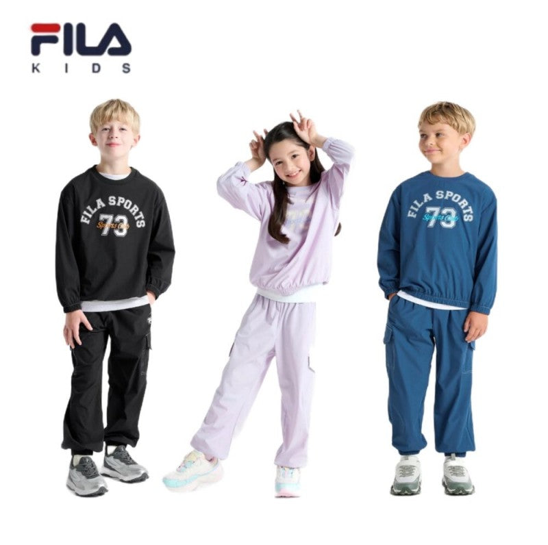 【WE ARE】韓國FILA KIDSsorona長袖+工裝褲+短袖三件組套裝 FK253FS07X002