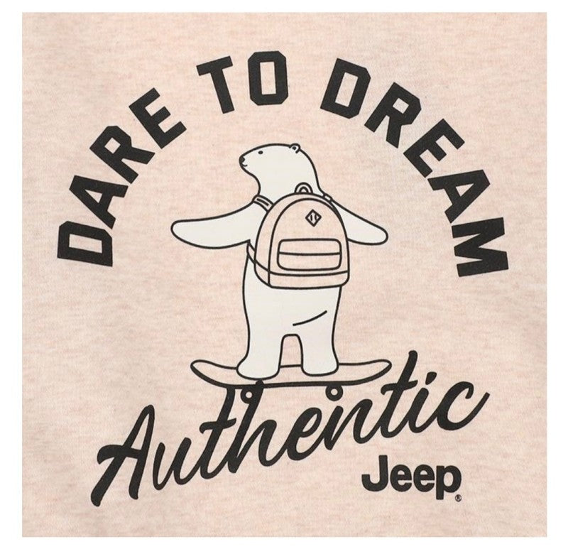 兒童款【WE ARE】韓國JEEP膠印北極熊刷毛大學Ｔ上衣KQ4TSU881