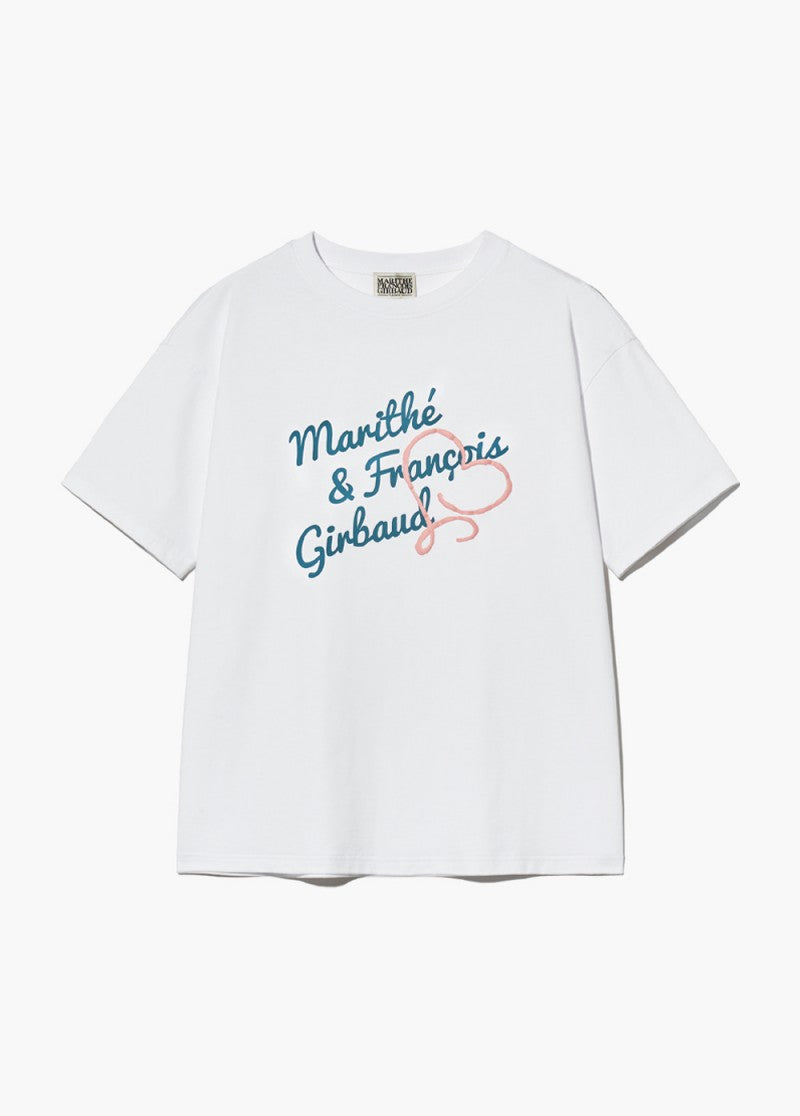 女款【WE ARE】韓國Marithe草寫愛心短袖T恤MFG45UTS108