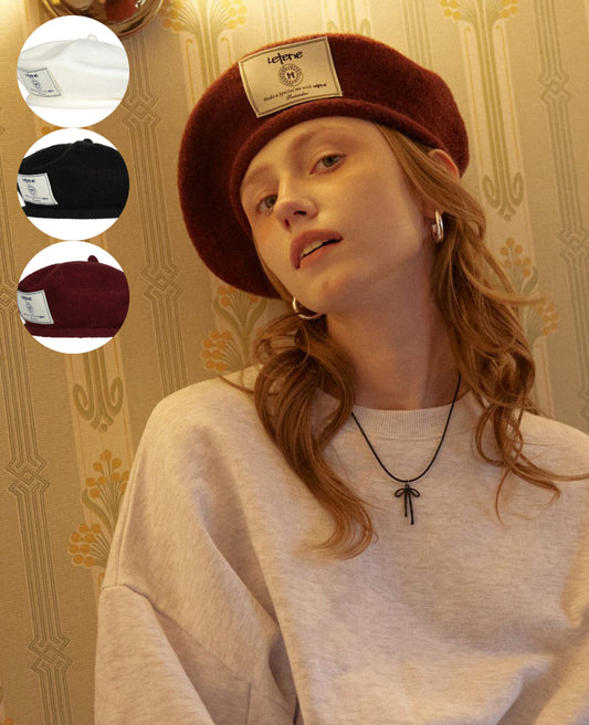 【WE ARE】韓國Leterie 10%羊毛貝雷帽LRLABELKNITBERET