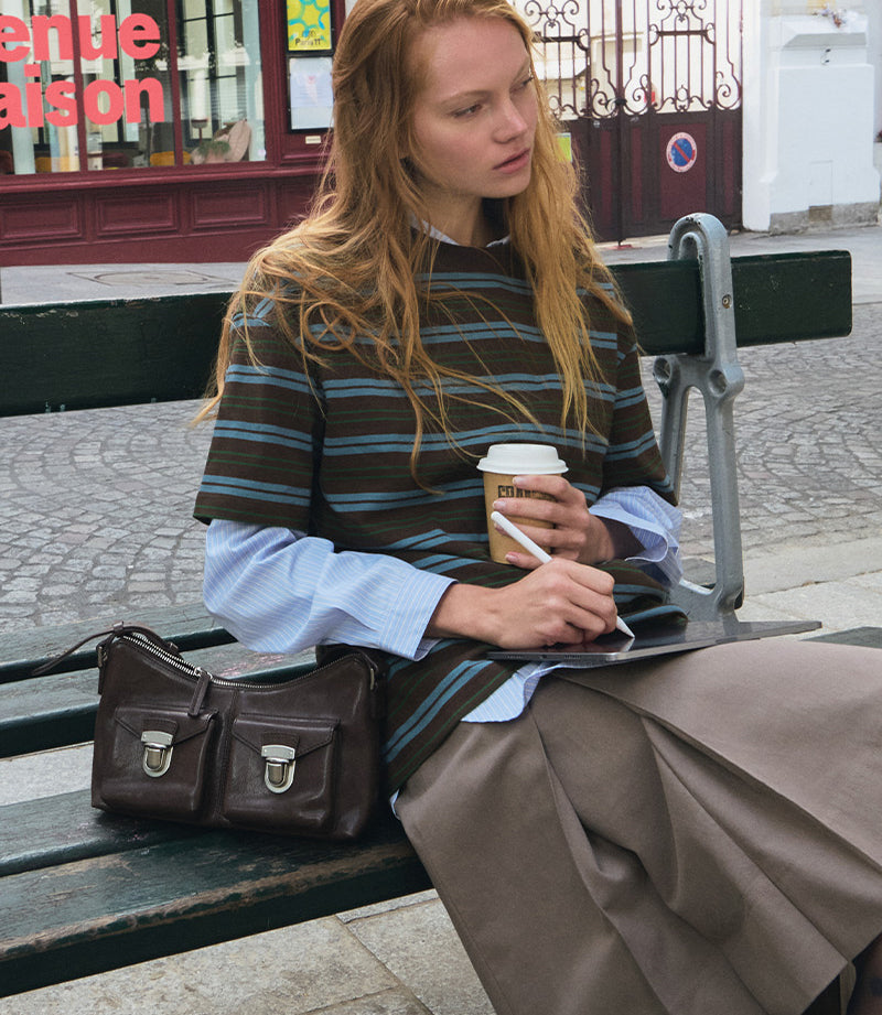 【WE ARE】韓國CITYBREEZE@ 雙口皮革單肩包 CTH4BG03