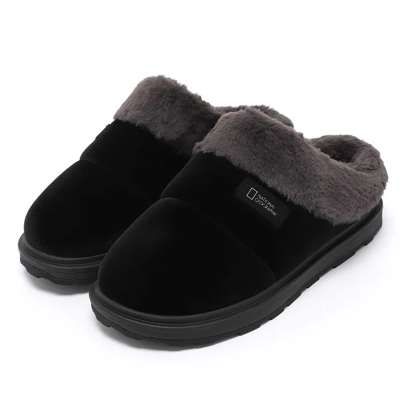 【WE ARE】韓國國家地理（大半碼帶）布標logo 珊瑚絨拖鞋 N254UWT052