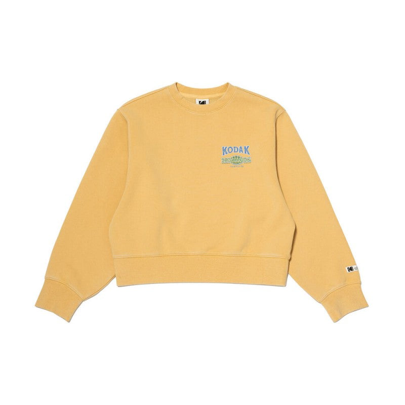 女款【WE ARE】韓國KODAK柯達 短版布標刷舊大學T K6122LFSO1