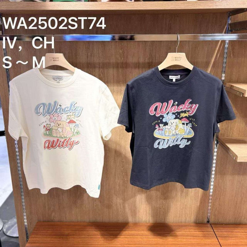 女款【WE ARE】韓國wacky Willy 小花小狗短袖T恤WA2502ST74