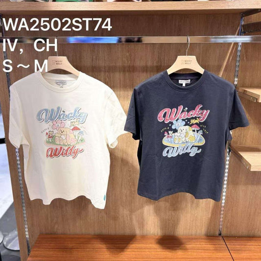 Women's [WE ARE] Korean wacky Willy small flower puppy short-sleeved T-shirt WA2502ST74