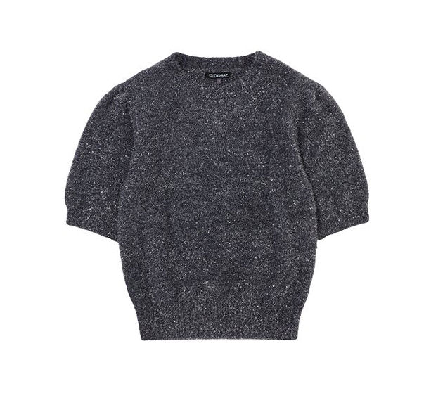 【WE ARE】韓國LAP 親膚金蔥短袖毛衣 AR4KHA74