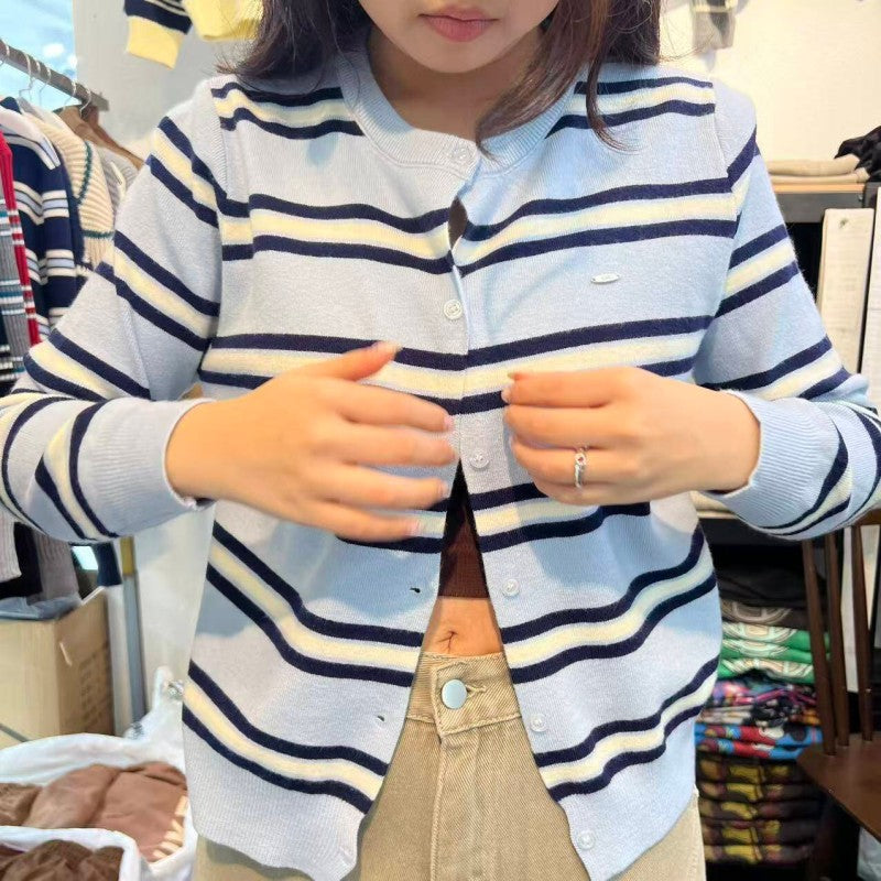 大茜選品【WE ARE】韓國條紋圓領條紋針織衫  20251026-19