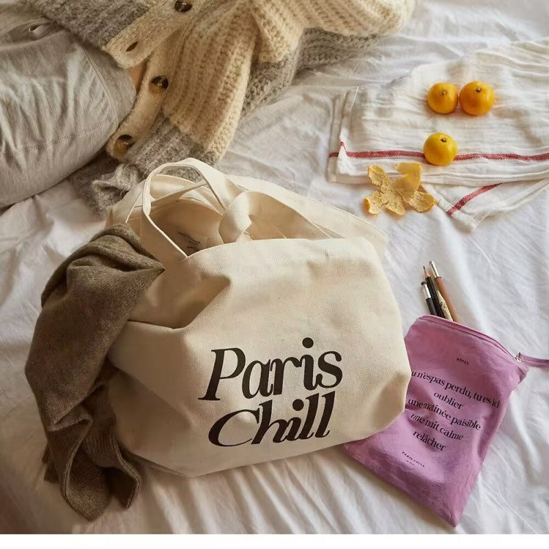 網路限定【WE ARE】韓國Paris Chill Bag單肩帆布包