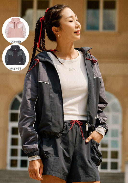 【WE ARE】韓國Diadora休閒連帽拉鏈外套D5322LWT31