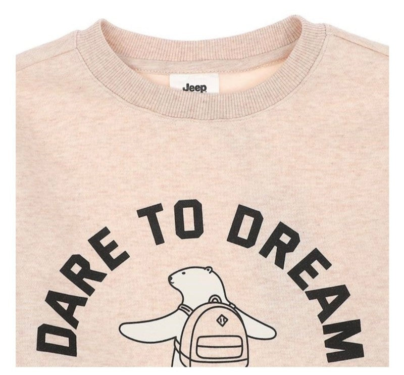 兒童款【WE ARE】韓國JEEP膠印北極熊刷毛大學Ｔ上衣KQ4TSU881