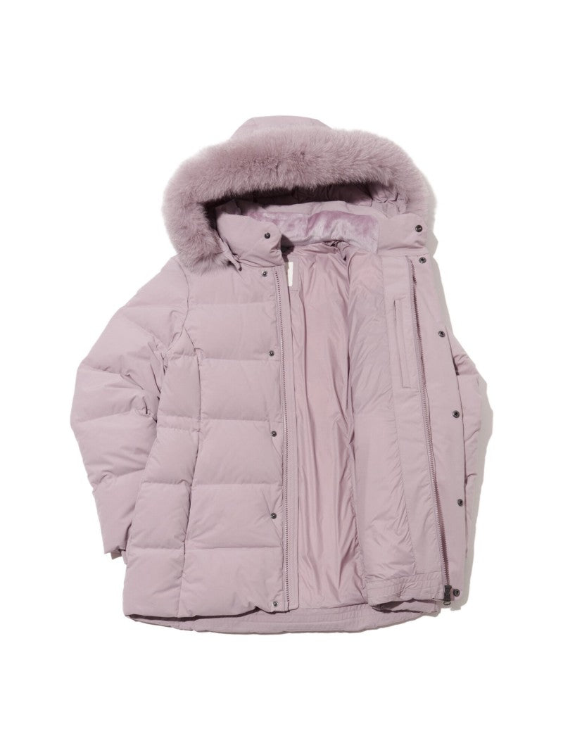 女款【WE ARE】韓國EIDER 中短款狐狸毛邊鵝絨外套DWW25532