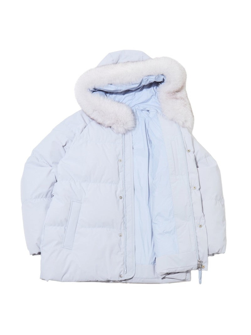 女款【WE ARE】韓國EIDER 毛毛領連帽中長款鵝絨羽絨外套 DWW26558