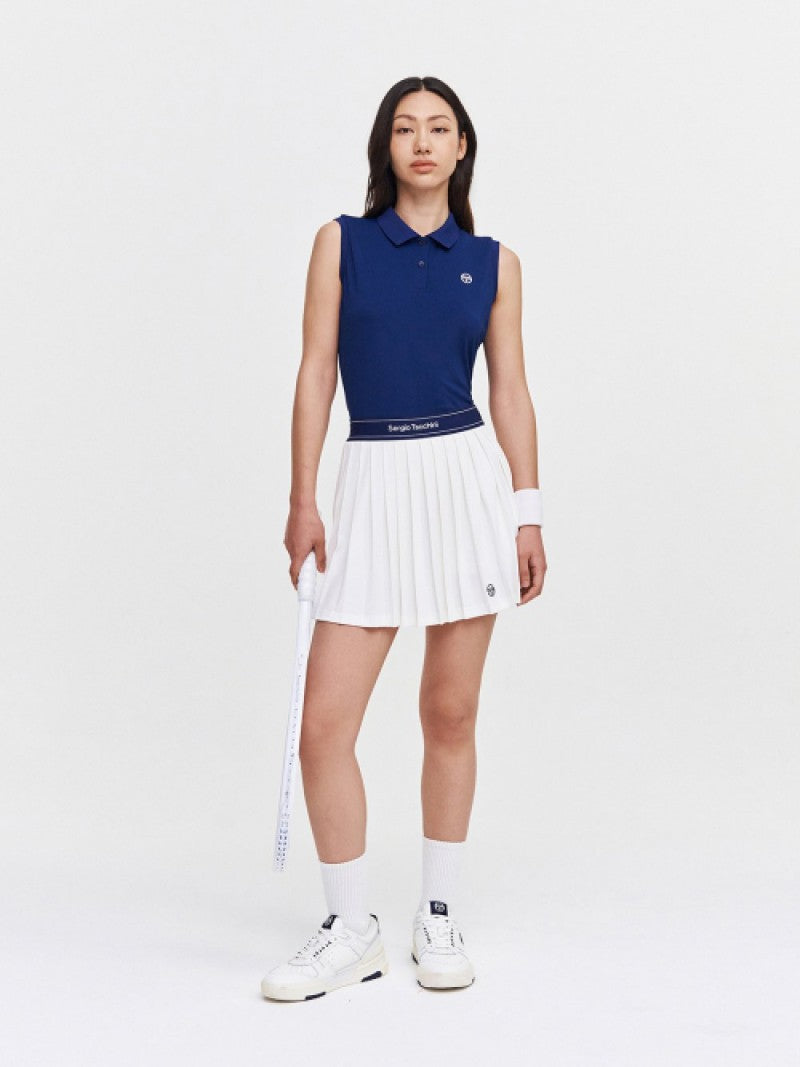 女款【WE ARE】韓國SERGIO TACCHINI Polo領無袖T恤TWPQ11043